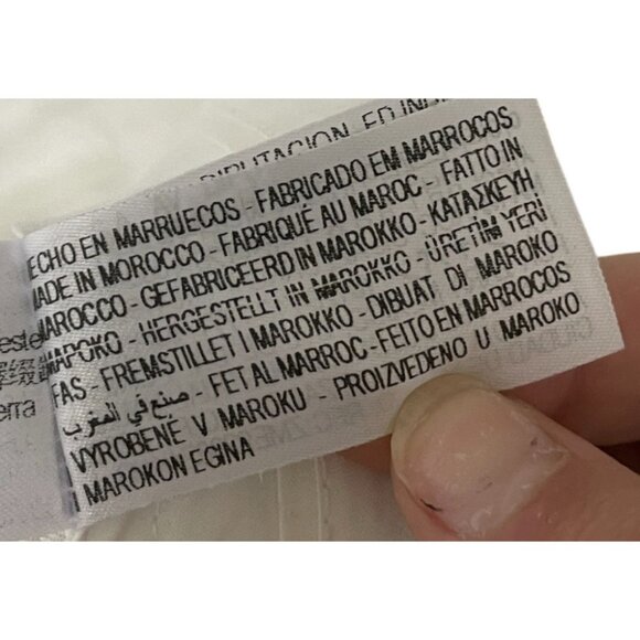 Zara Womens Pants Trouser XXL Ecru Geometric Printed Satin Effect 2761/027 NWT - Picture 11 of 16